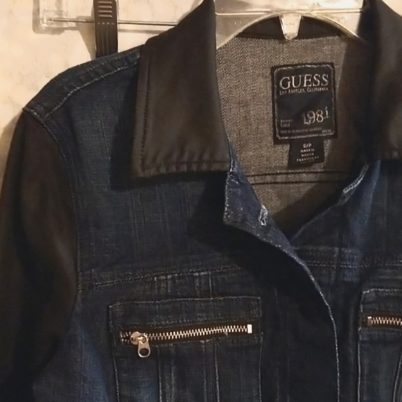 Guess 1981 leather and denim jacket - Picture 2 of 7